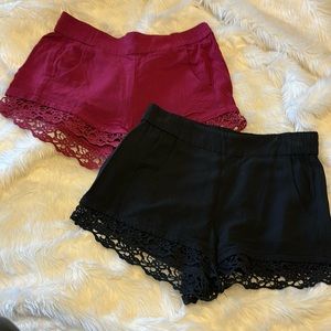 Express lace shorts